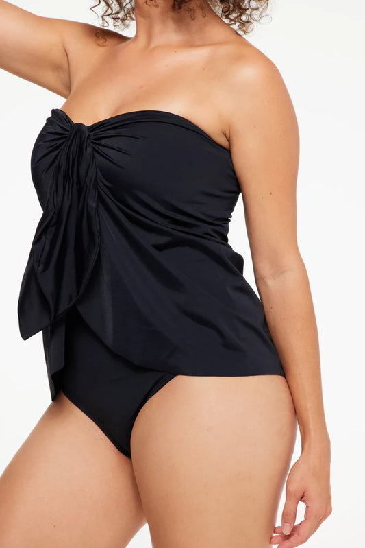 Togs: Black Swimdress Overlay One Piece