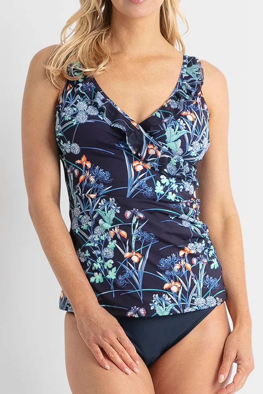 Jantzen : Maja Frill Crossover Singlet - Navy