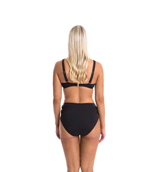 Togs: Solid Black Eyelet Bikini Top