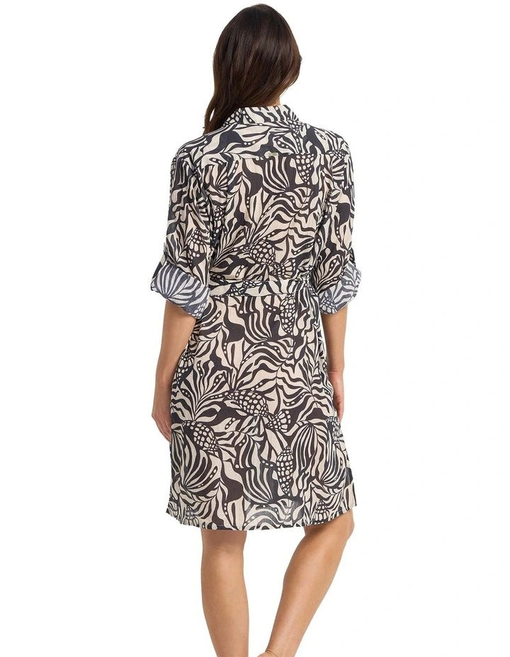 Jantzen: Seashells Straight Hem Button Dress