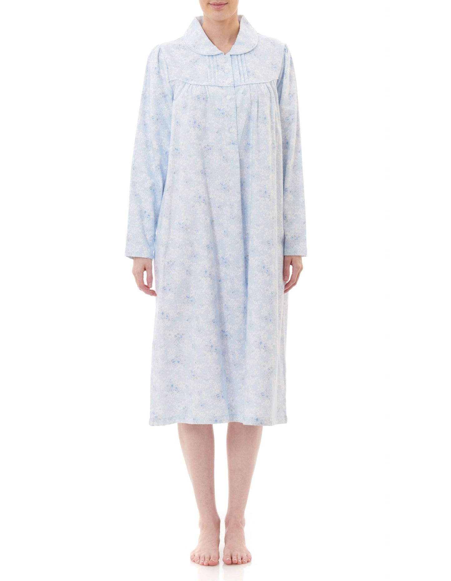 Givoni: Mid Length Nightie Long Sleeves with Buttons 'Jewel'