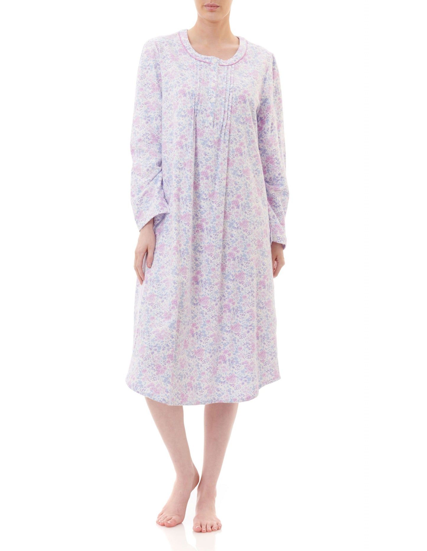 Givoni: Mid Length Nightie Long Sleeves. 'Kitty'