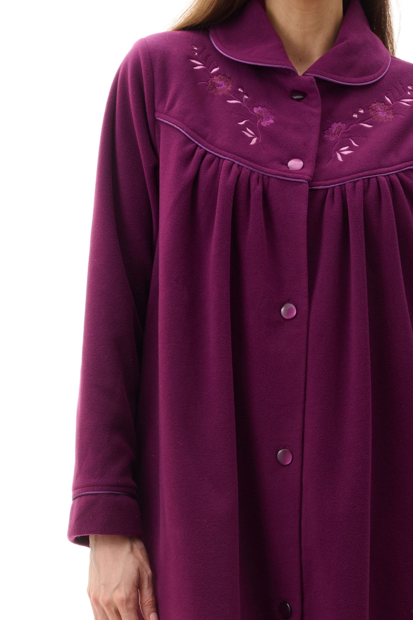 Givoni: High Pile Mid Button Front Gown