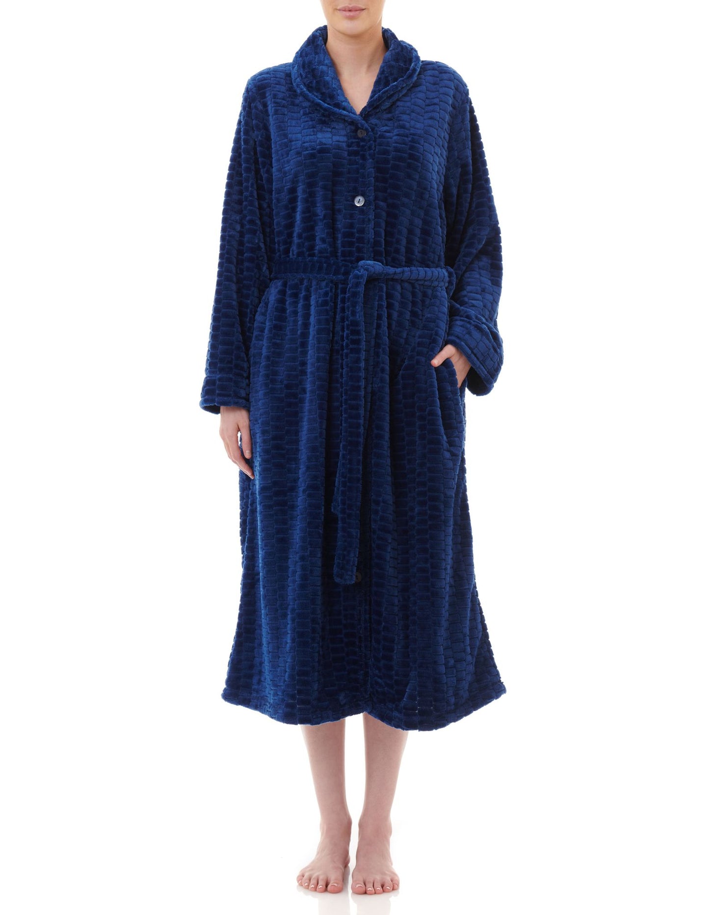 Givoni: Mid Length Gown, Collar & Button Front. 'Brick'