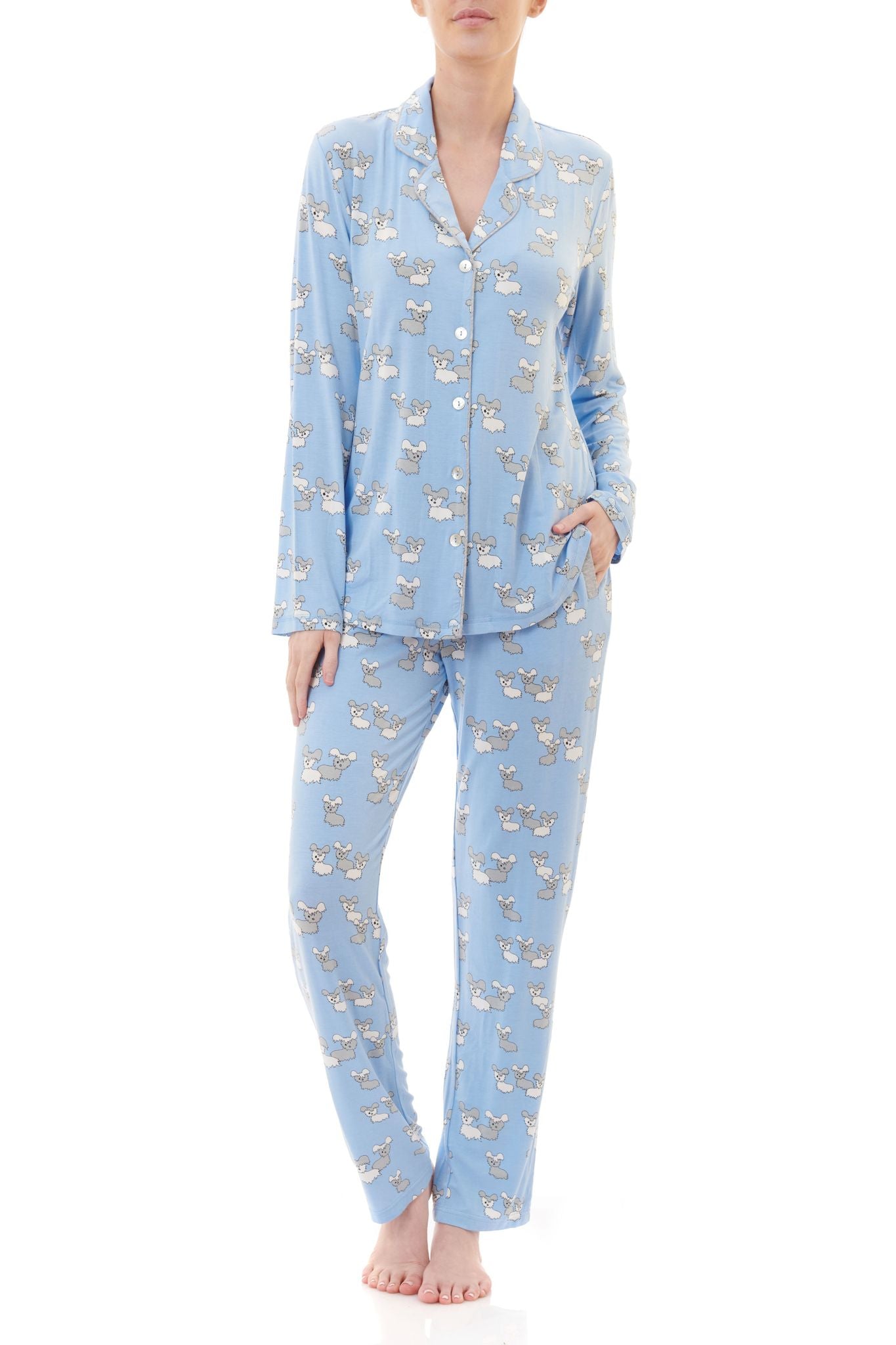 Givoni: Long Pyjama. Full Button Front Opening. 'Pups'