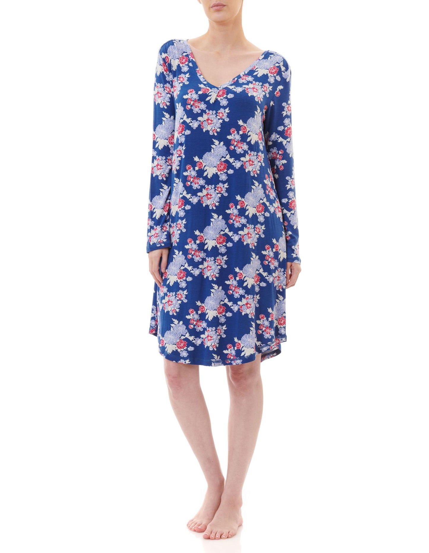 Givoni: Short Nightie with Self V Crossover Neckband 'Gardenia'