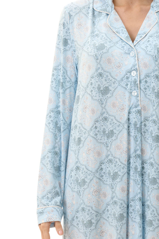 Givoni: Hattie Short Sleepshirt with Collar & Buttons