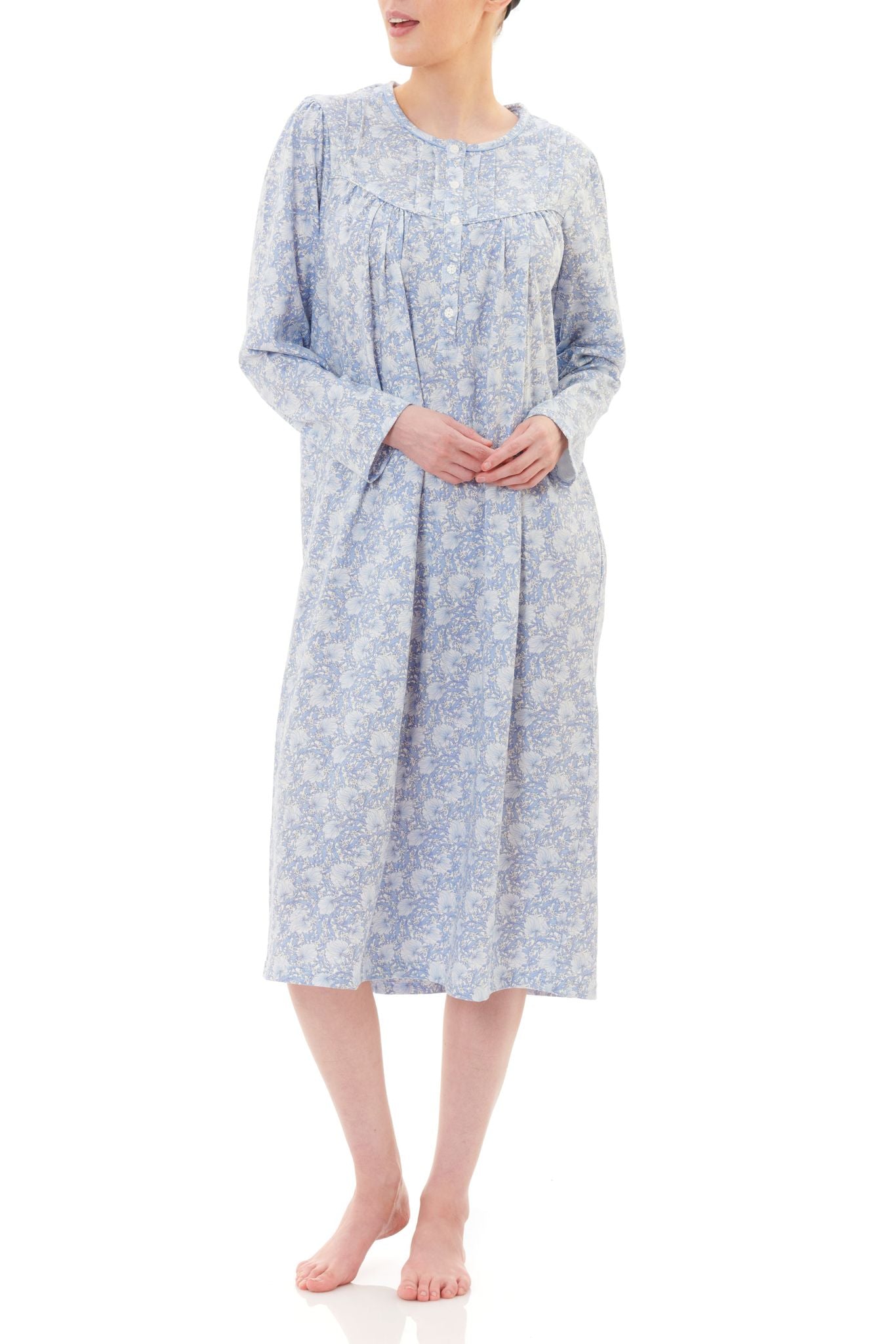 Givoni: Midlength Nightie with Long Sleeves. 'Lillian'