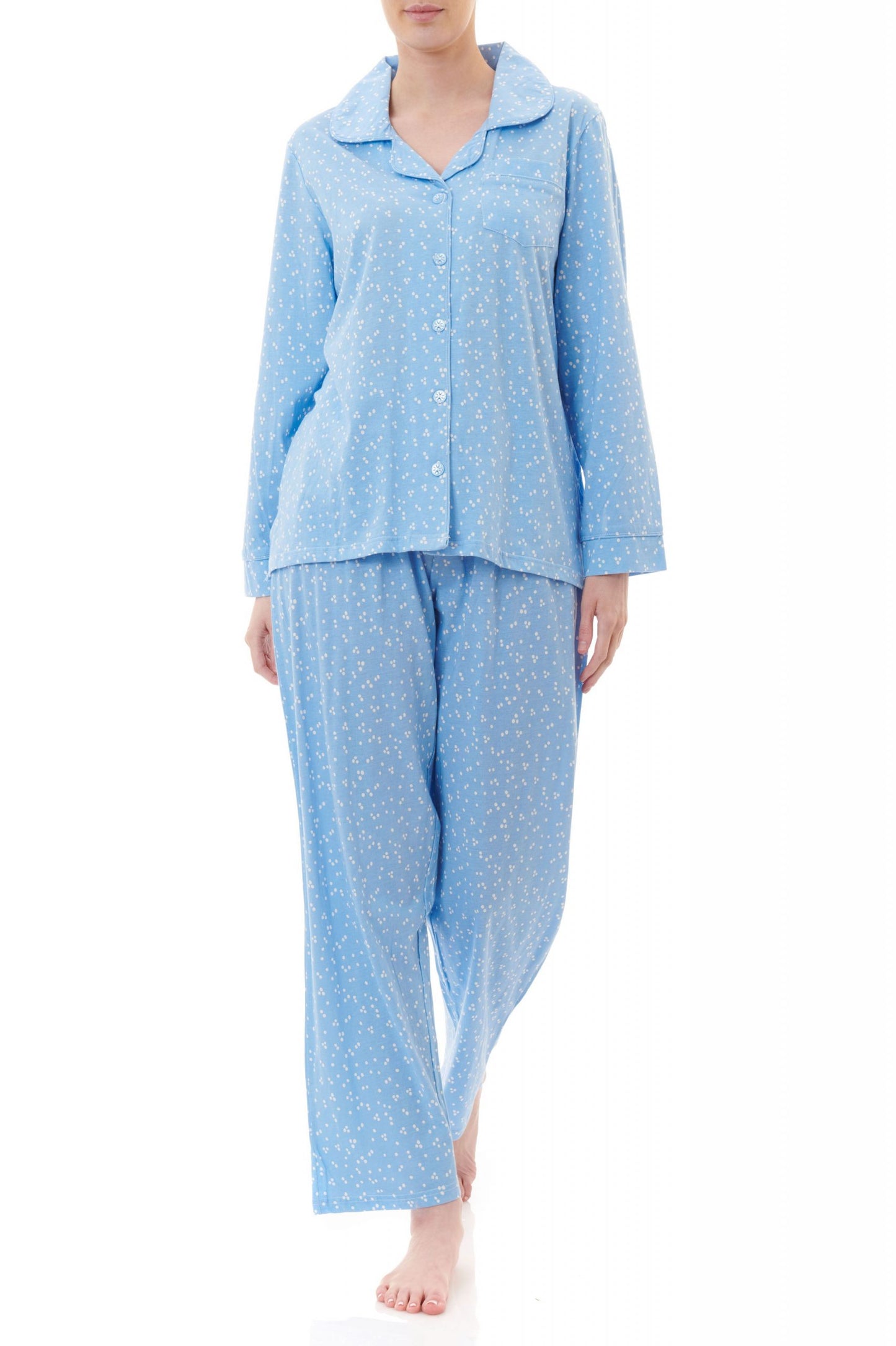 Givoni: Long Pyjama with Button Front Opening. 'Willow'