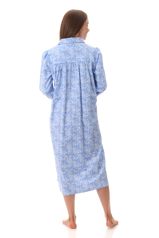 GIVONI: FL Kora Print Mid Length Collared Nightie