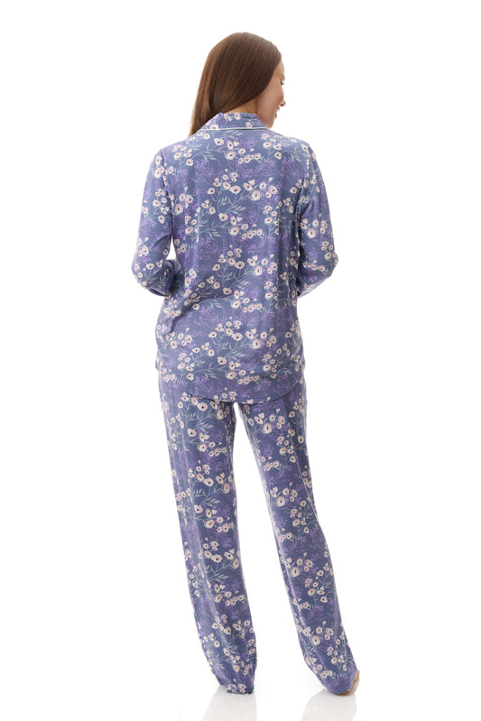 GIVONI: LG Elaine Print Detail Collared Pyjama