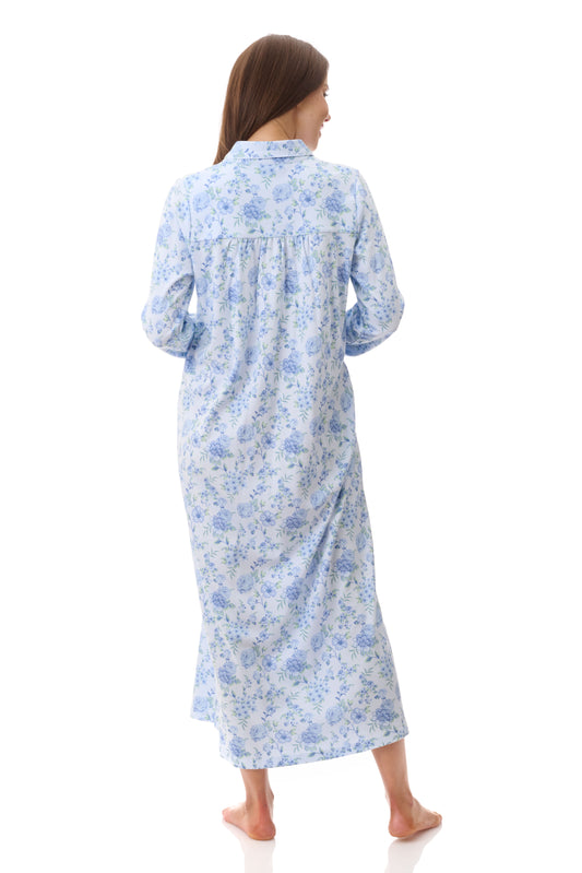 GIVONI: LK Mira Print Long Length Collared Nightie