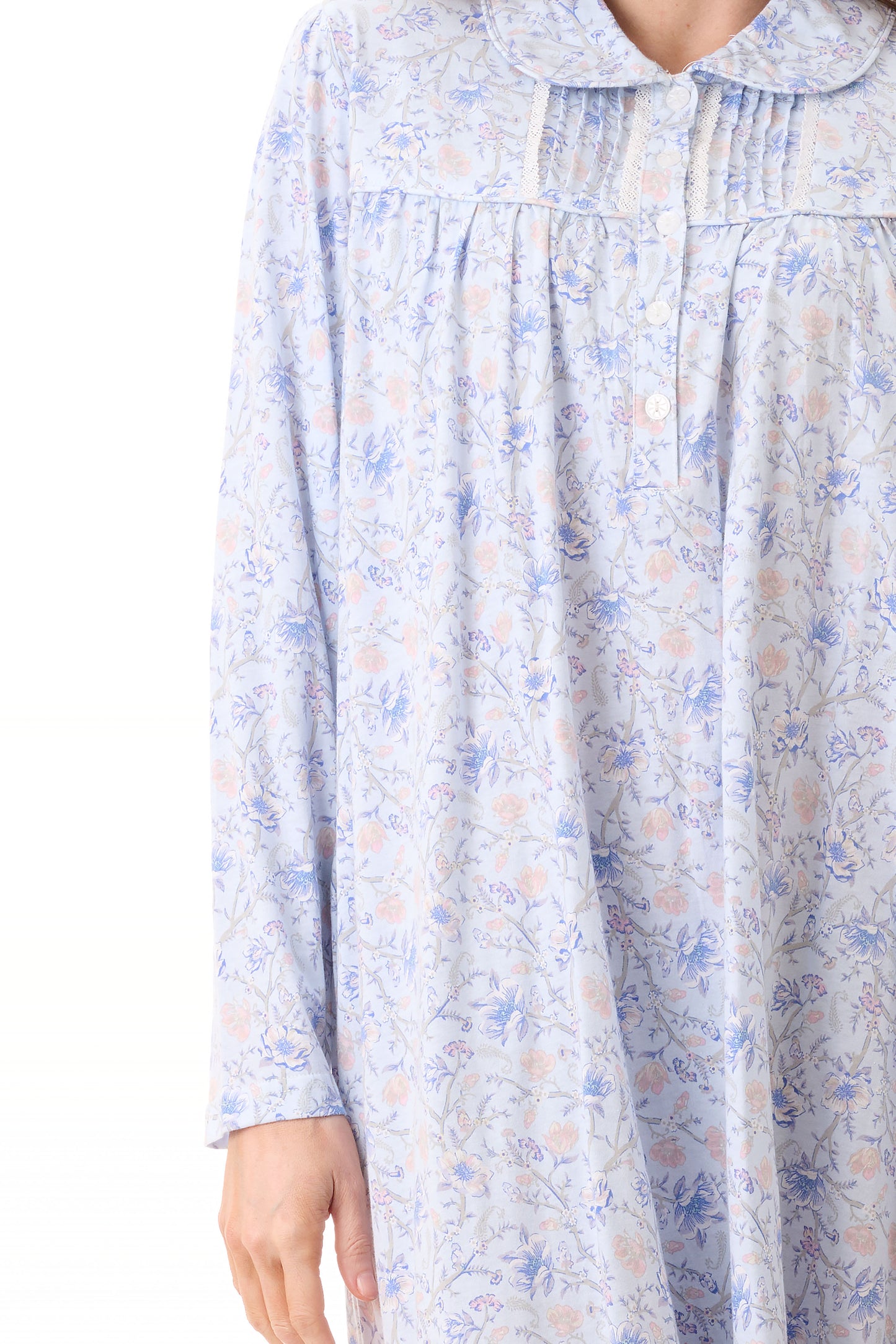 GIVONI: LP Poppy Print Mid Length Collared Nightie