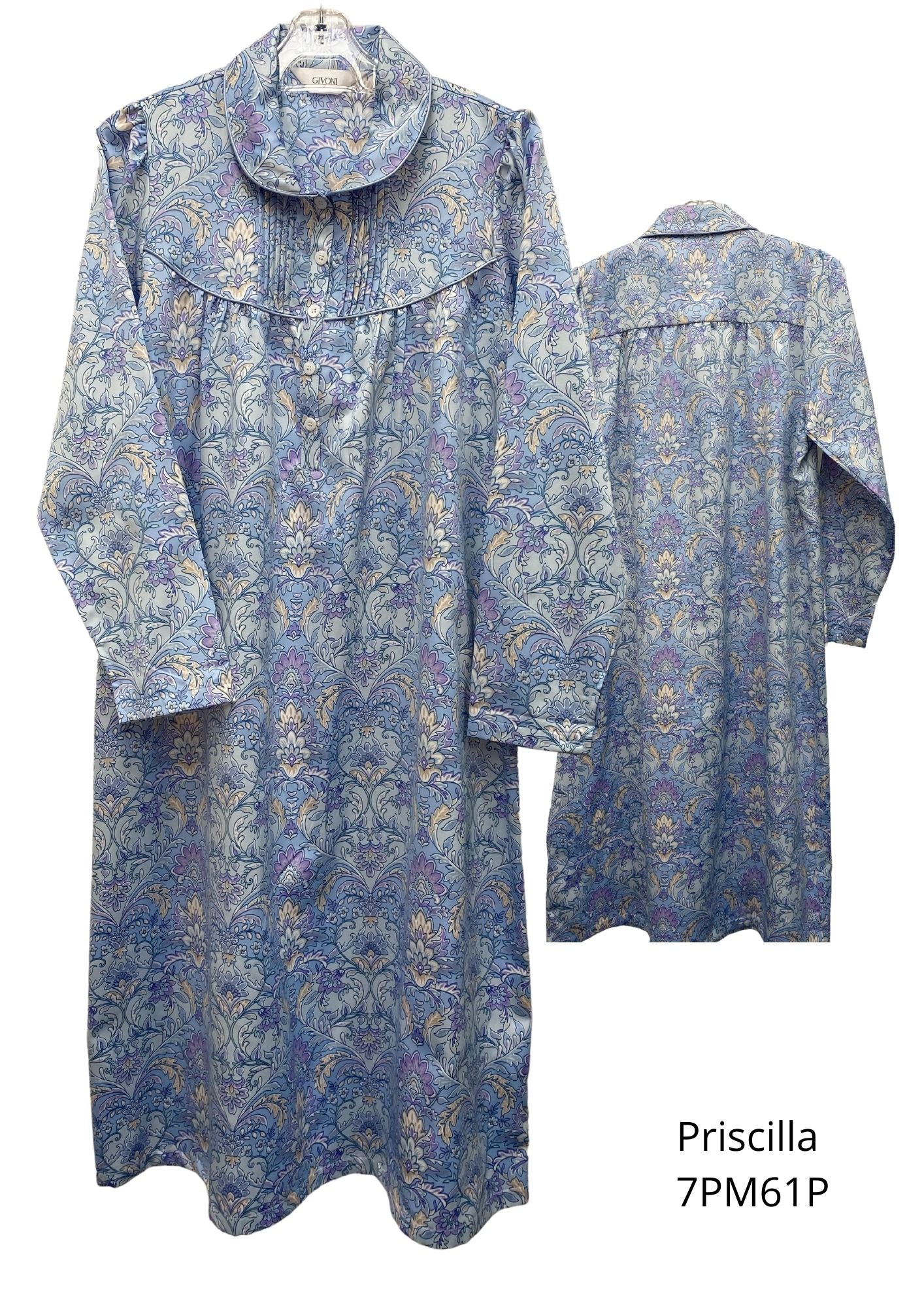 Givoni: Long Length Nightie Long Sleeves 'Priscilla'