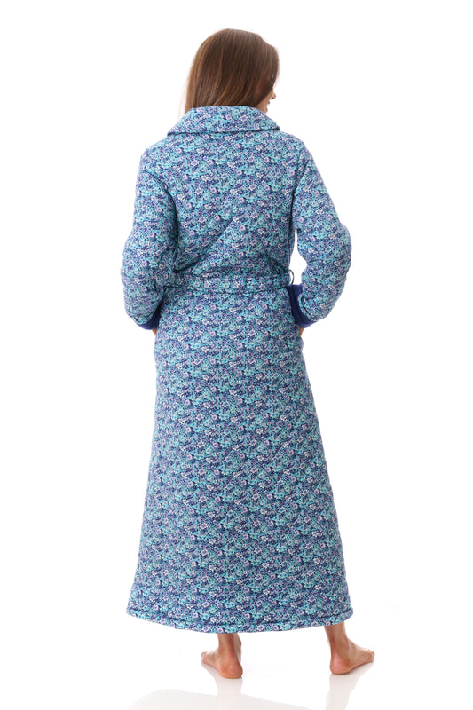 GIVONI: LP Jada Print Long Length Quilted Gown
