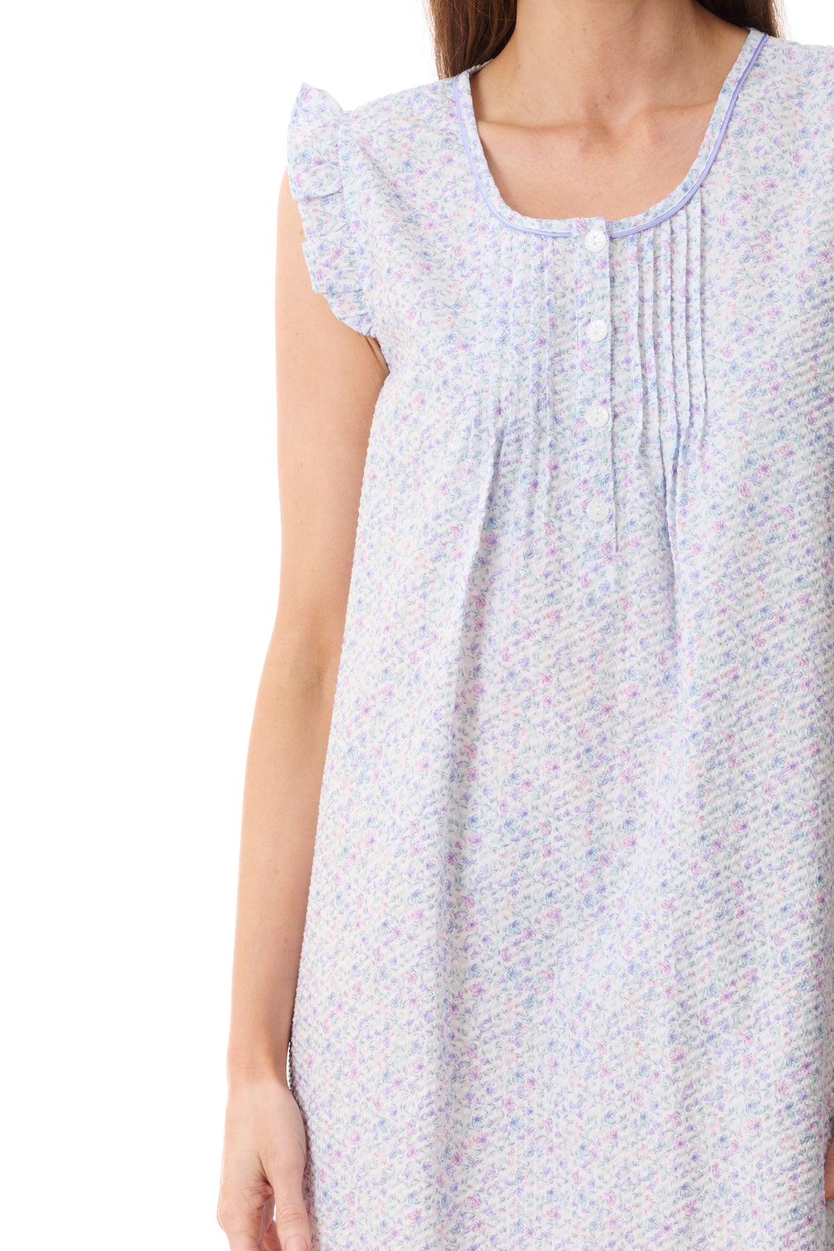 GIVONI - Salerno Seersucker Sleeveless Short Nightie