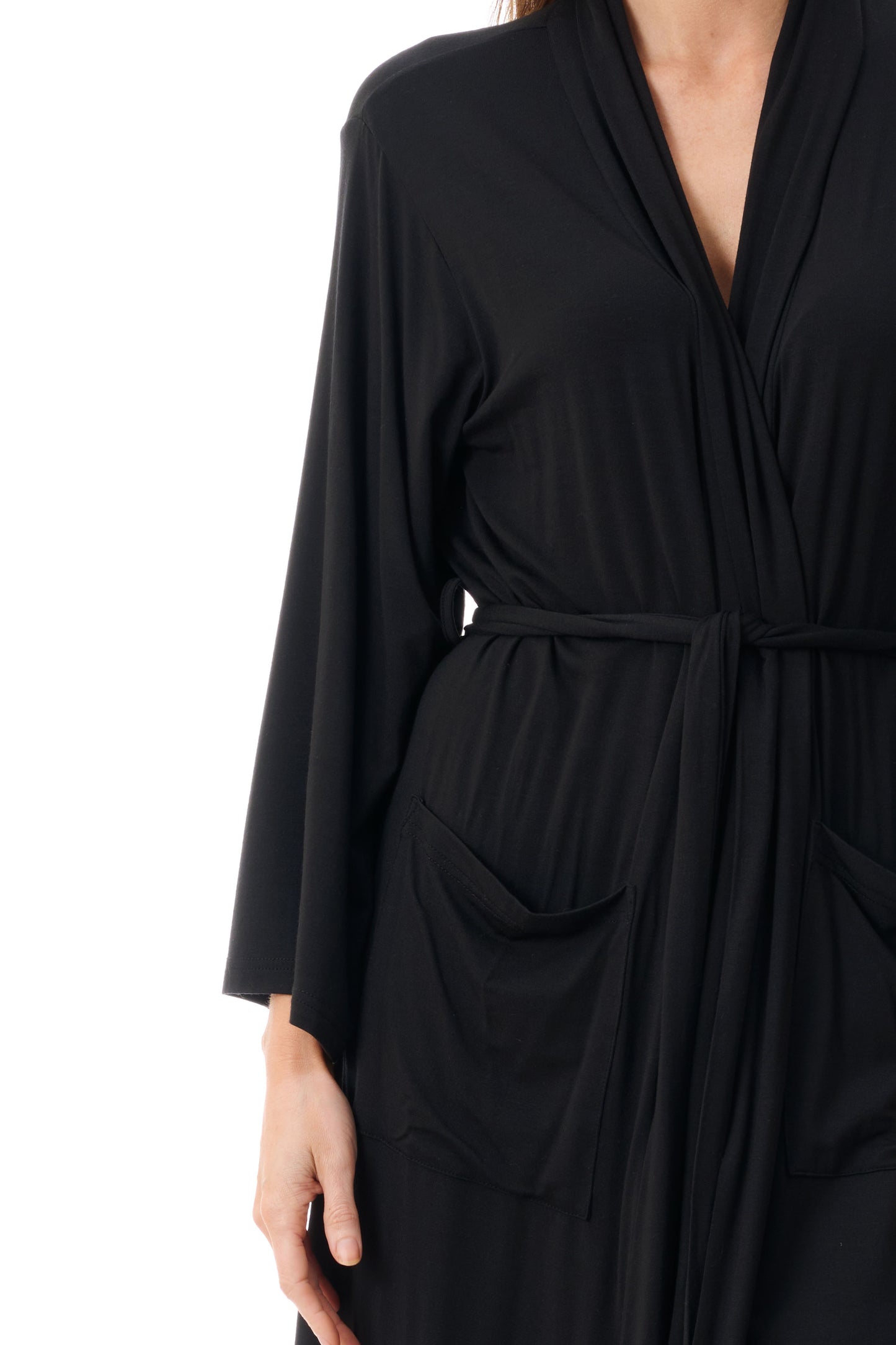 GIVONI - Classic Black Wrap Gown