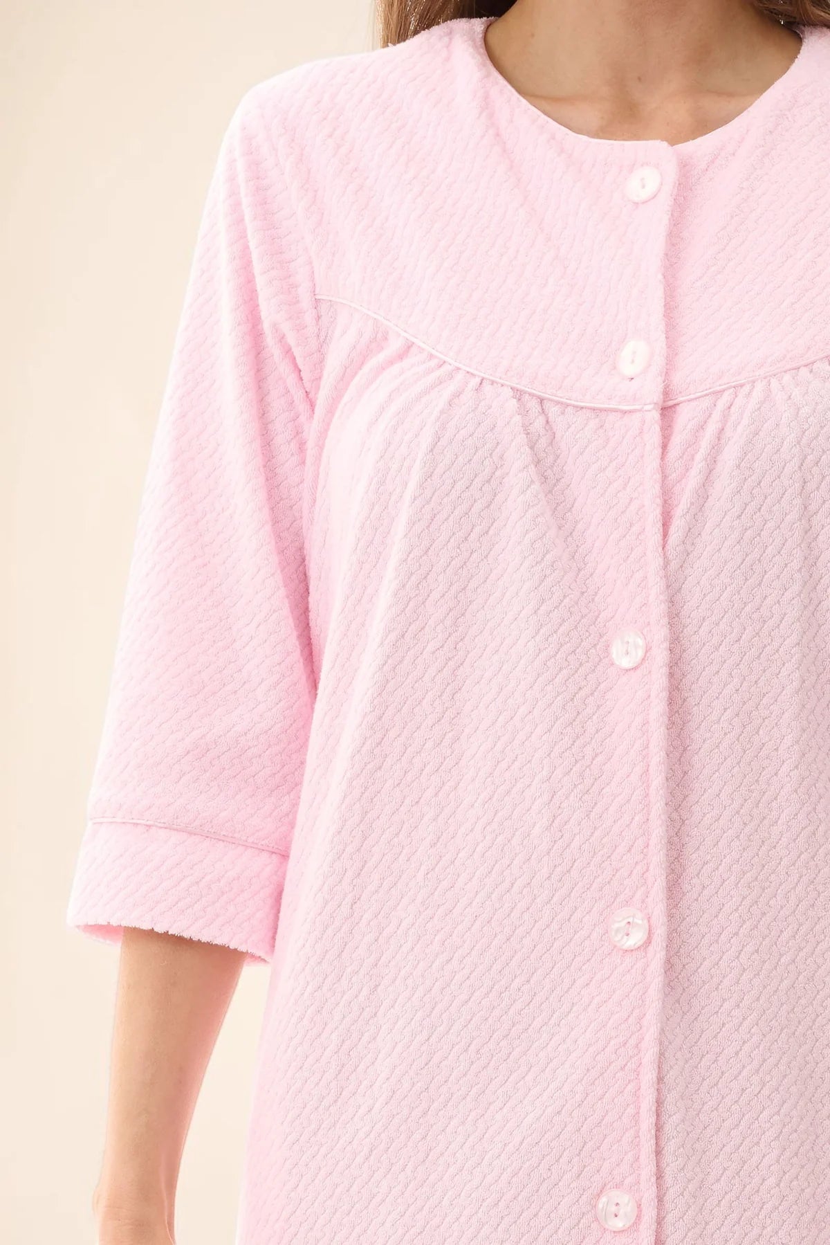 GIVONI - Jacquard Button Up Gown with Yoke