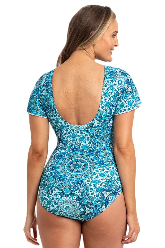 Jantzen: Chantille Flutter Sleeve One Piece Bather