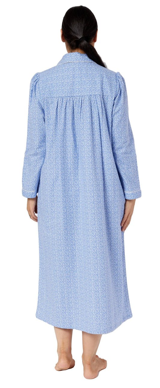 Schrank: 'Chambray' Soft Cotton Flannelette Nightie With Collar