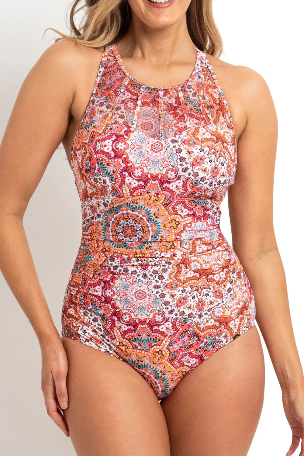 Jantzen: Chantille High Neck Cross Strap One Piece Bather