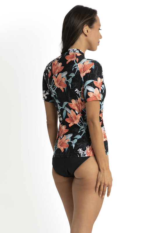 Jantzen: Lily Garden Gathered Short Sleeve Rashie