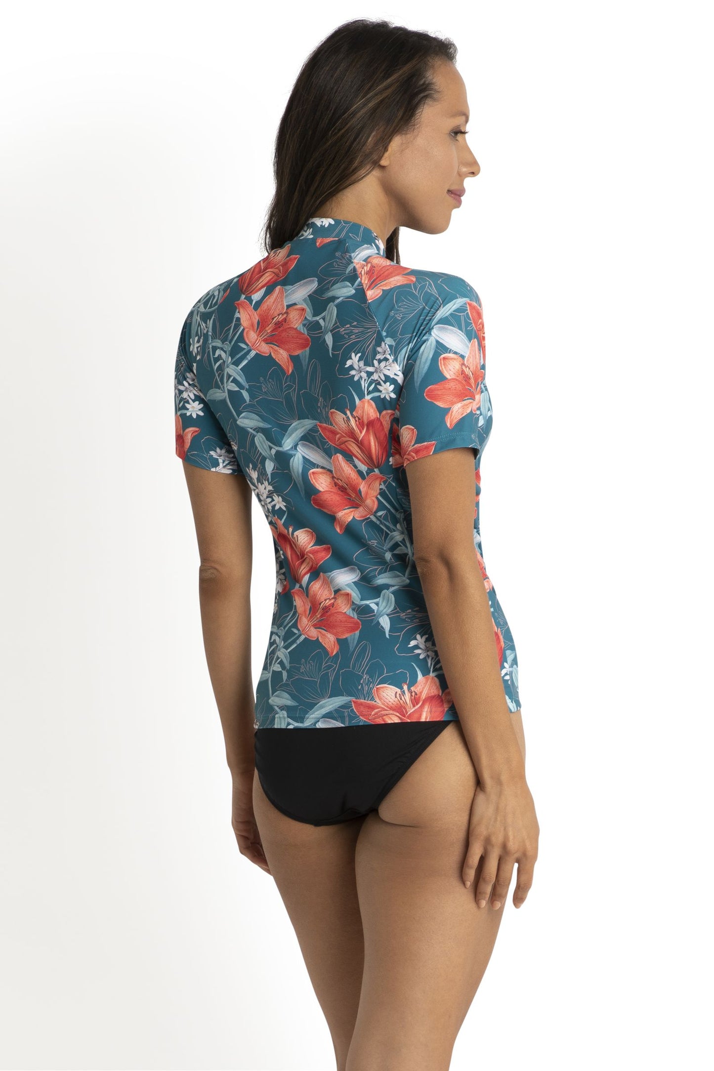 Jantzen: Lily Garden Gathered Short Sleeve Rashie