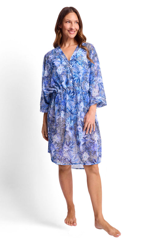 Jantzen - Tropica Gathered Midi Mesh Dress