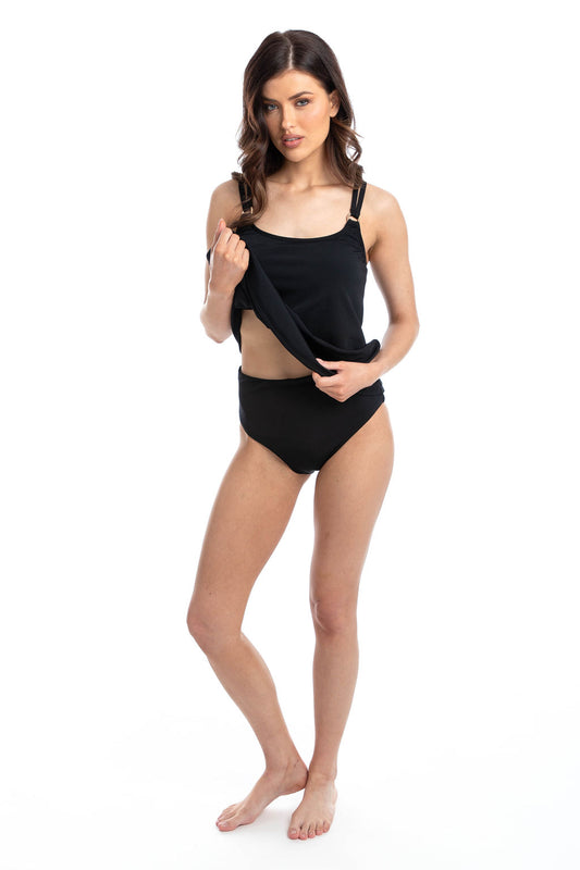 Togs: Black Chlorine Resistant Tankini Scoop and Pant