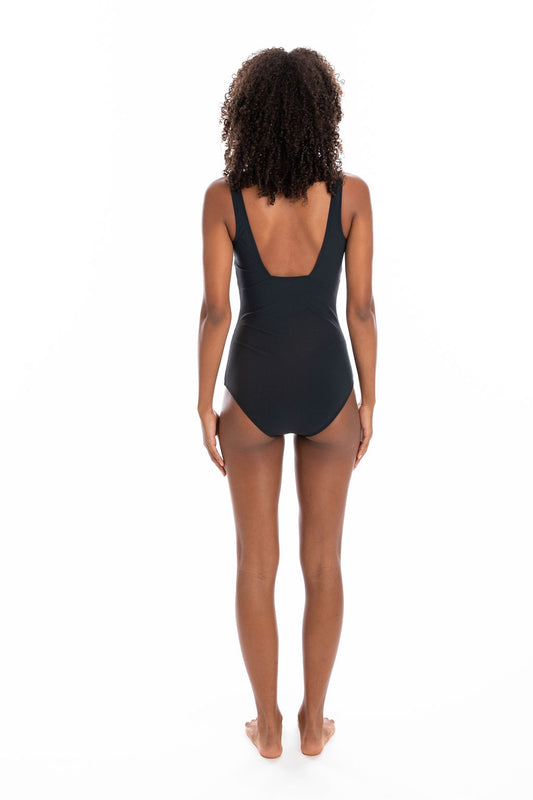 Togs: Black Square Binding One Piece