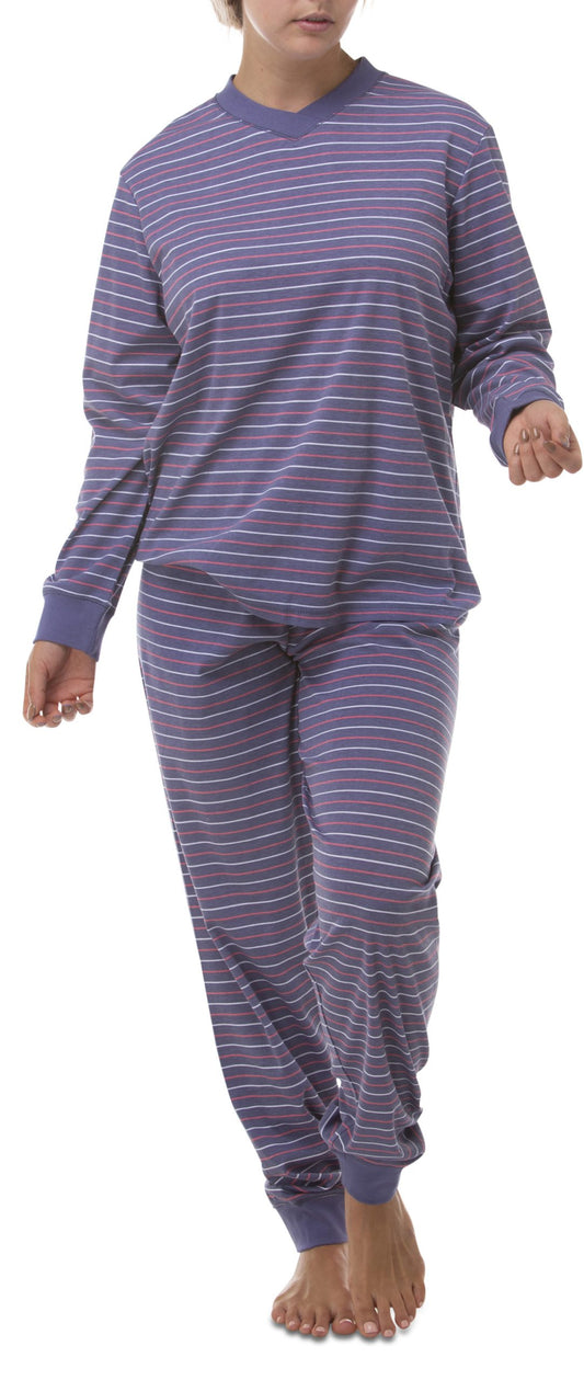 Schrank: Long Sleeve Long Pant Ski Pyjamas. Cotton Knit.