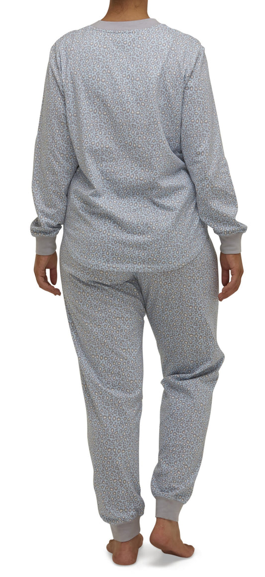 Schrank: Revere Long Length Ski Pyjama PJ Set 'Leopard'