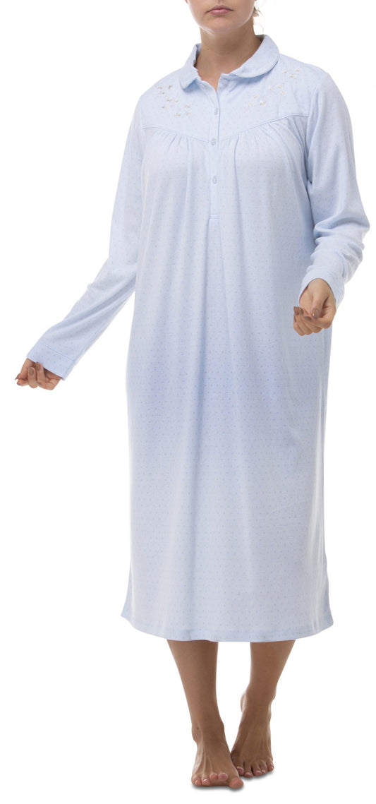 Schrank: Long Sleeve Nightie Embroidered Yoke