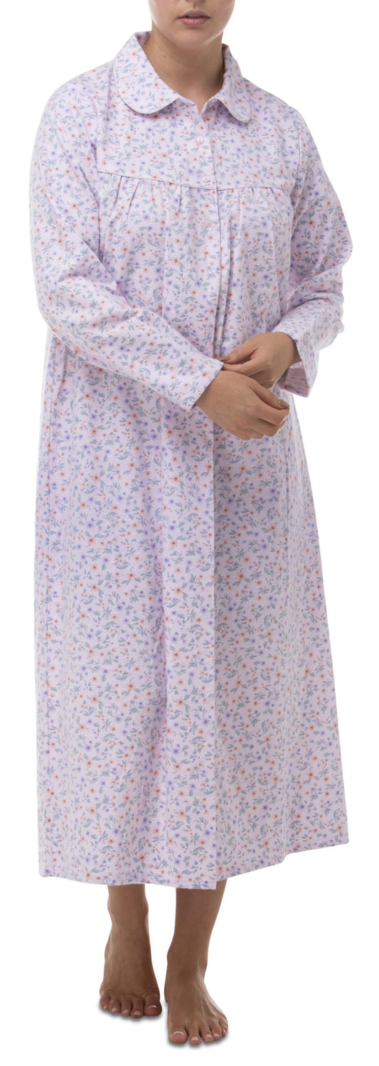 Schrank: Long Sleeve Long Length Nightie Cotton Flannelette