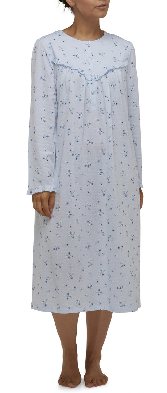 Schrank: Long Sleeve Mid Length Ruffle Nightie 'Isabel'