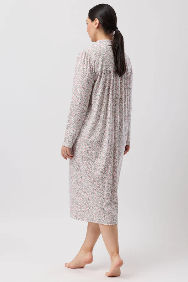 SCHRANK: Ditsy Long Sleeve Collared Nightie