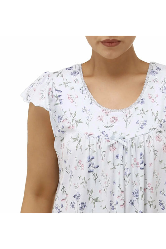 Schrank: 'Meadow' Cap Sleeve Cotton Jersey Nightie