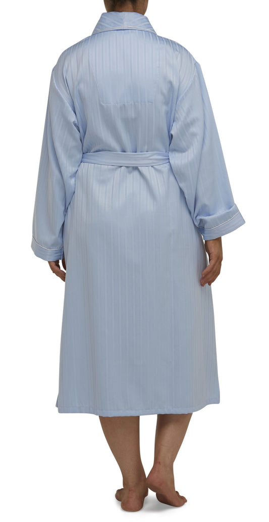 Schrank: Sateen Mid Length Gown Robe 'Self Stripe Sateen'