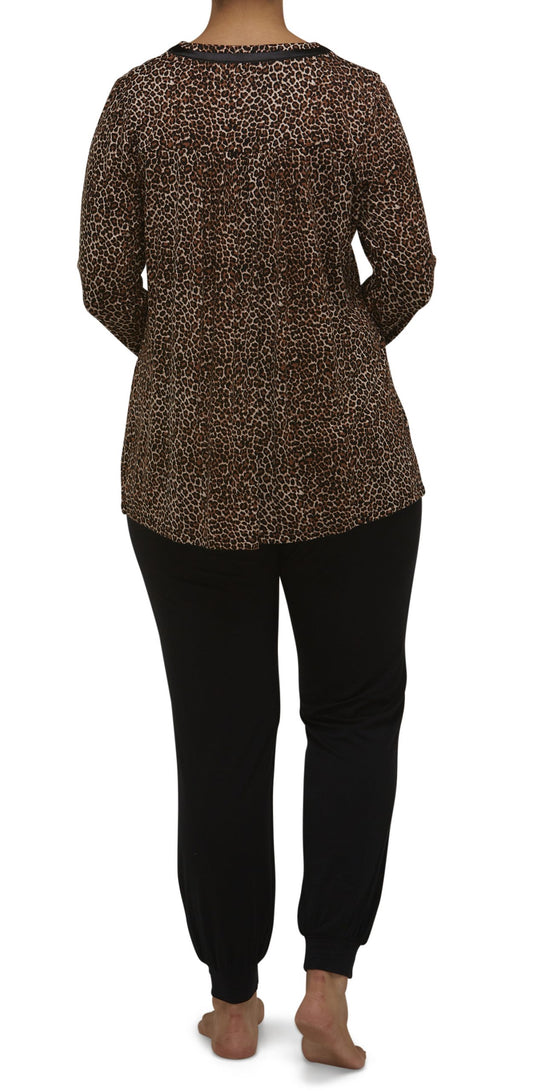 Yuu: Long Length Ski Pyjamas Set ' Leopard'