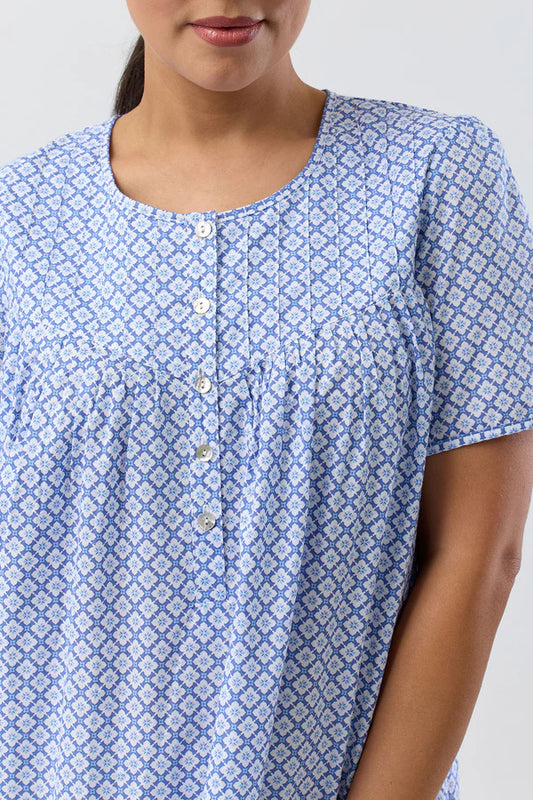 SCHRANK Geo DBlue Short Sleeve Nightie