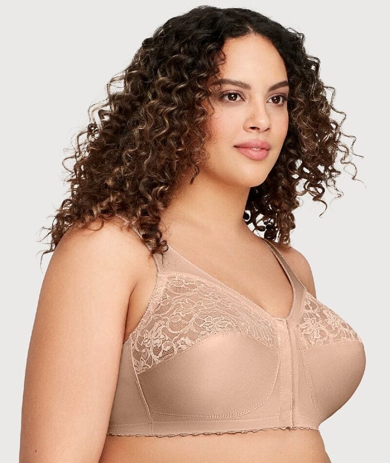 Glamorise: Magic lift Front-Closure Support Wire-Free Bra - Blush
