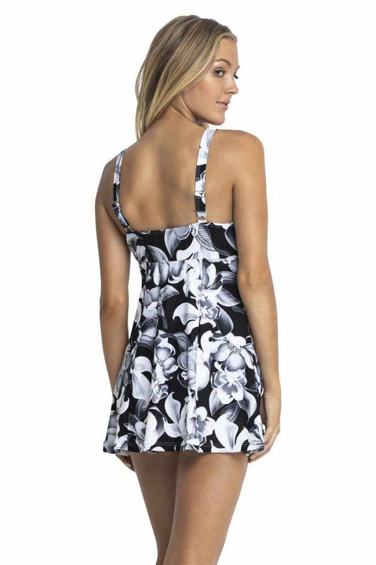 Jantzen: Lili Mesh Ruffle Swim Dress One Piece