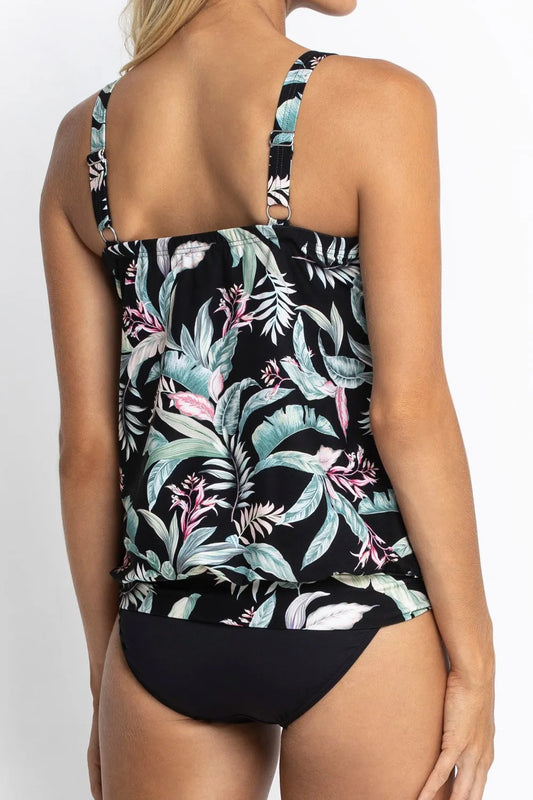 Jantzen: Maui Bandeau Blouson Singlet Tankini Black