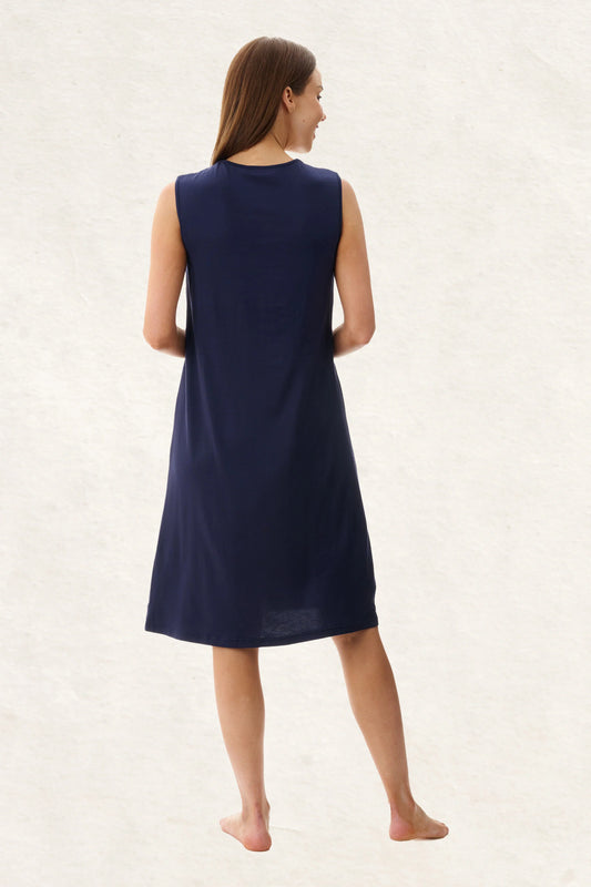 GIVONI Navy Short Sleeveless Short Nightie