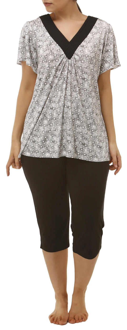 Yuu: 'Poppy' Pyjama Set Black