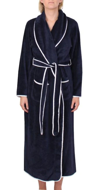 Yuu: Long Length Luxurious Dressing Gown Satin Piping
