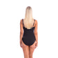Togs: Solid Black Ruched One Piece Bather