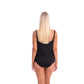 Togs: Solid Black Swimdress Overlay