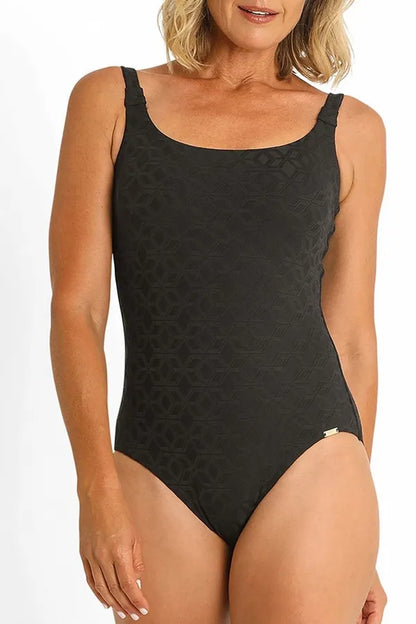 Jantzen : Prism Multi Scoop One Piece - Black
