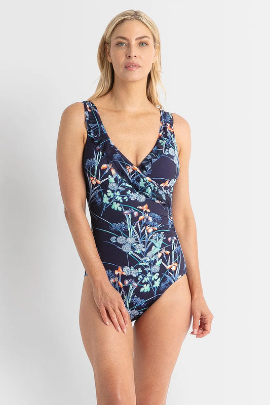 Jantzen : Maja Mesh Frill One Piece Swimsuit